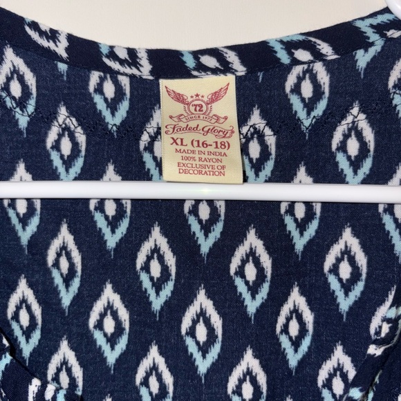 Faded Glory Womens Navy and White Blouse XL - Picture 3 of 5